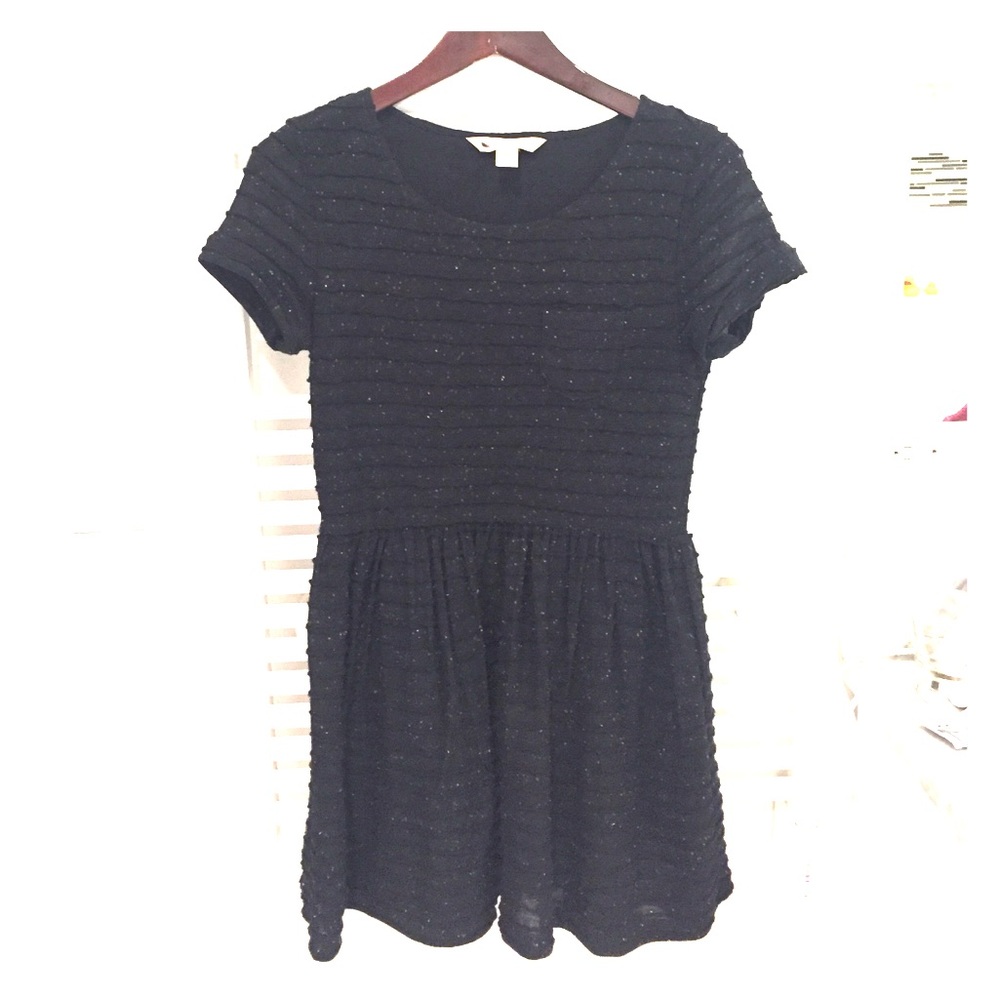 Anthropologie black rainbow flecked dress Small